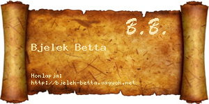 Bjelek Betta névjegykártya